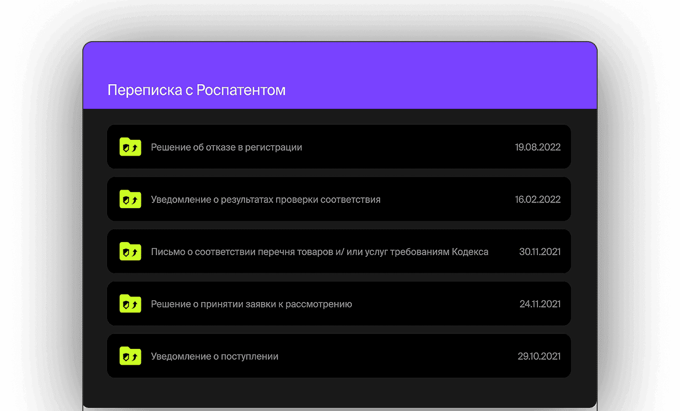 Актуальные статусы заявок
всегда под рукой